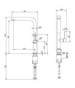 Μπαταρία Κουζίνας Teorema Lea Χρωμέ 218170