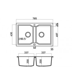 Νεροχύτης Ένθετος Sanitec Ultra Granite 806