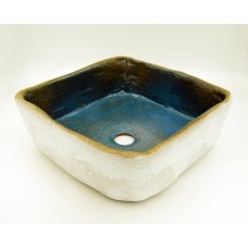 Χειροποίητος Νιπτήρας 4040 WΤ Τυρκουάζ -Λευκό