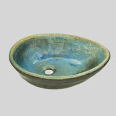 Handmade Washbasin 5037TA Turquoise-Anthracite